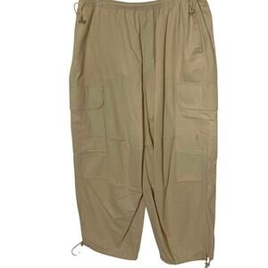 ASOS Pants Womens XL Khaki Baggy Cargo Paratrooper Wide Leg Parachute Y2K Skater